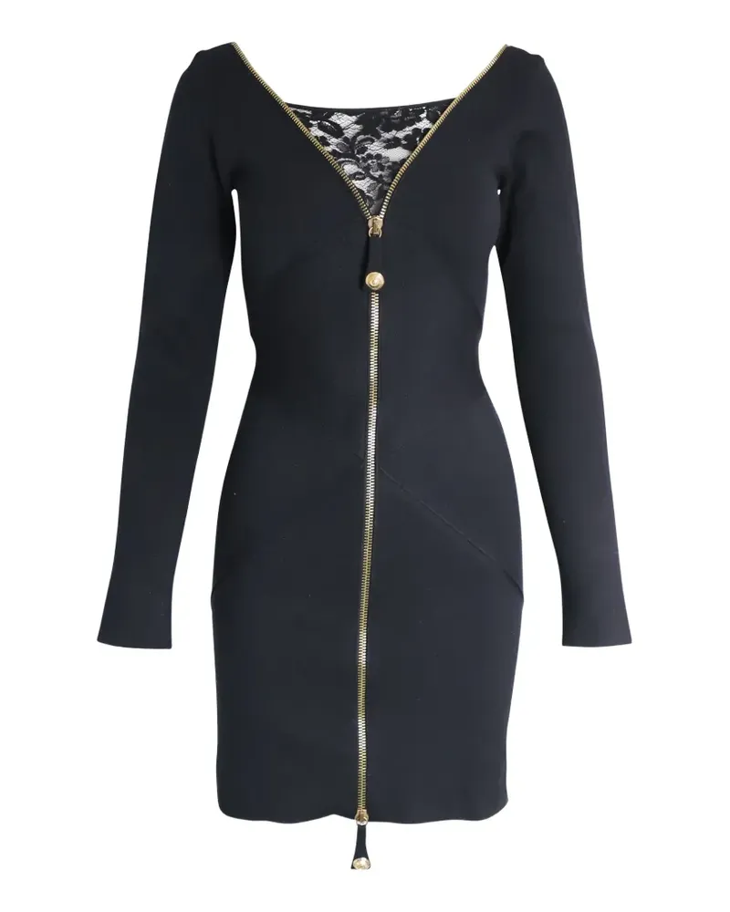 Temperley London lace-detail zip-fastening mini dress - Schwarz Schwarz