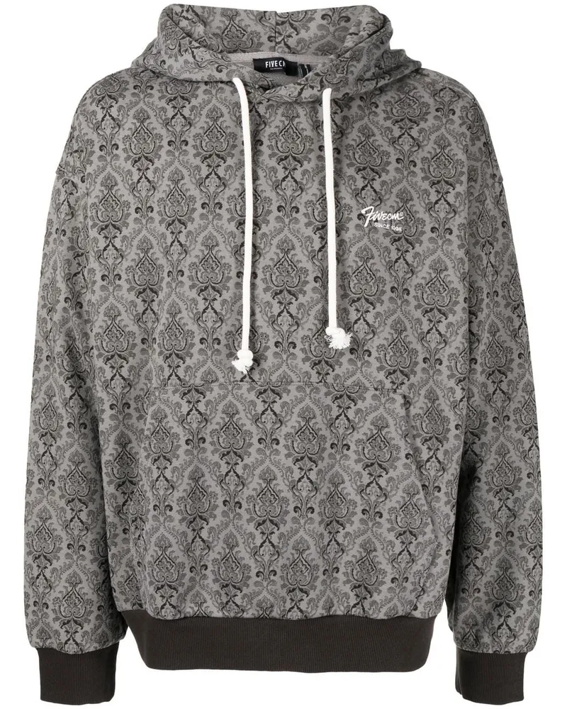 FIVE CM Hoodie mit Paisleymuster Grau