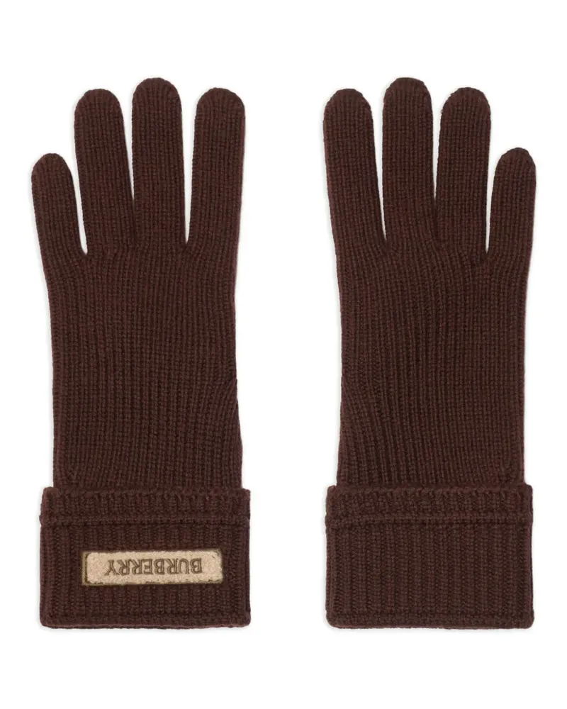 Burberry Handschuhe mit Logo-Patch - Braun Braun