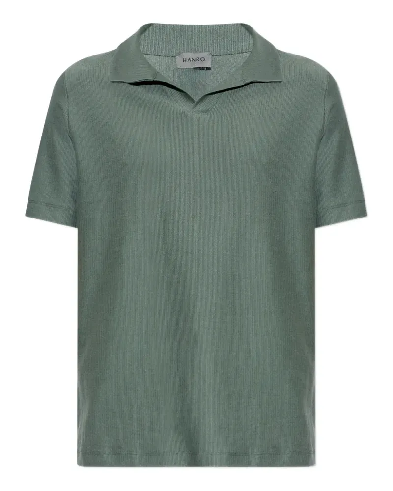 Hanro ribbed V-neck T-shirt - Grün Grün