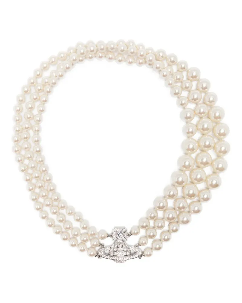 Vivienne Westwood Orb Halskette mit Kunstperlen - Silber Silber