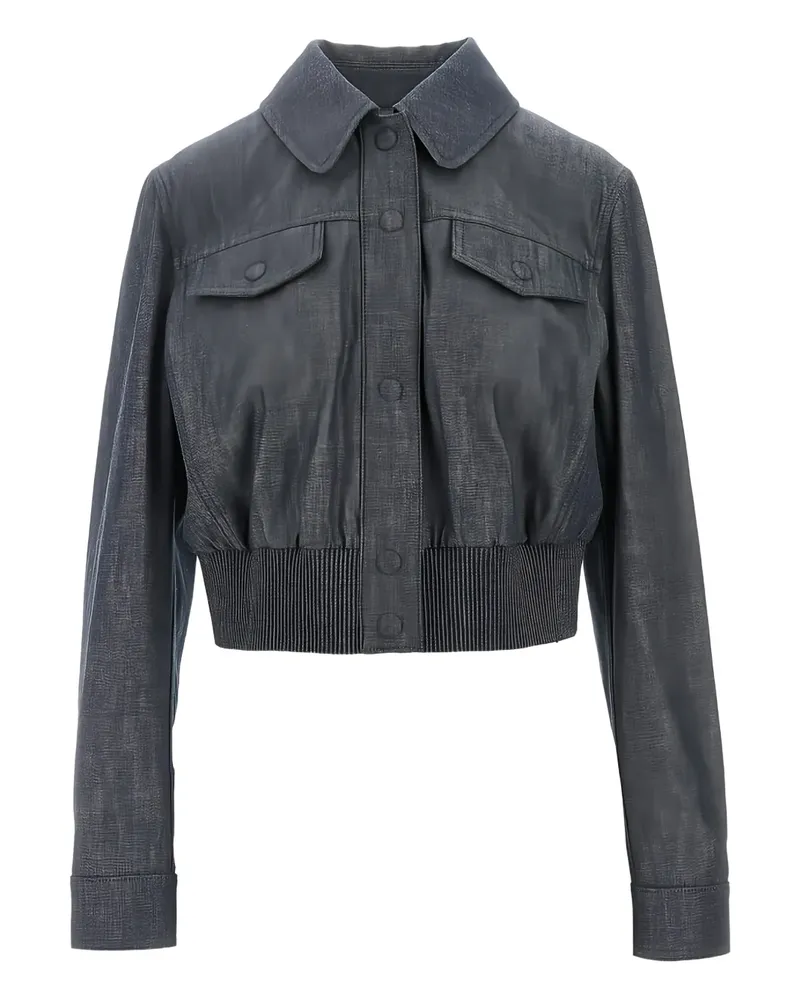 Fendi chambray cropped jacket - Blau Blau