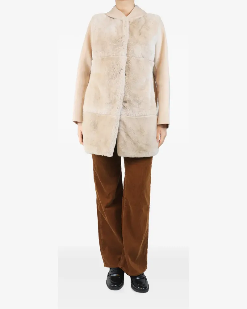 Max Mara panelled-design hooded coat - Nude Nude
