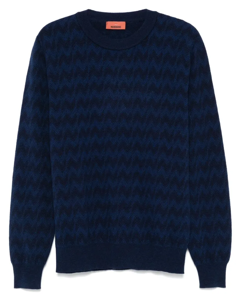 Missoni Rundhals-Pullover mit Zickzackmuster - Blau Blau