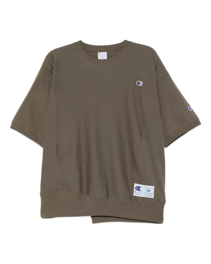 Undercover panelled logo-patch T-shirt - Grün Grün