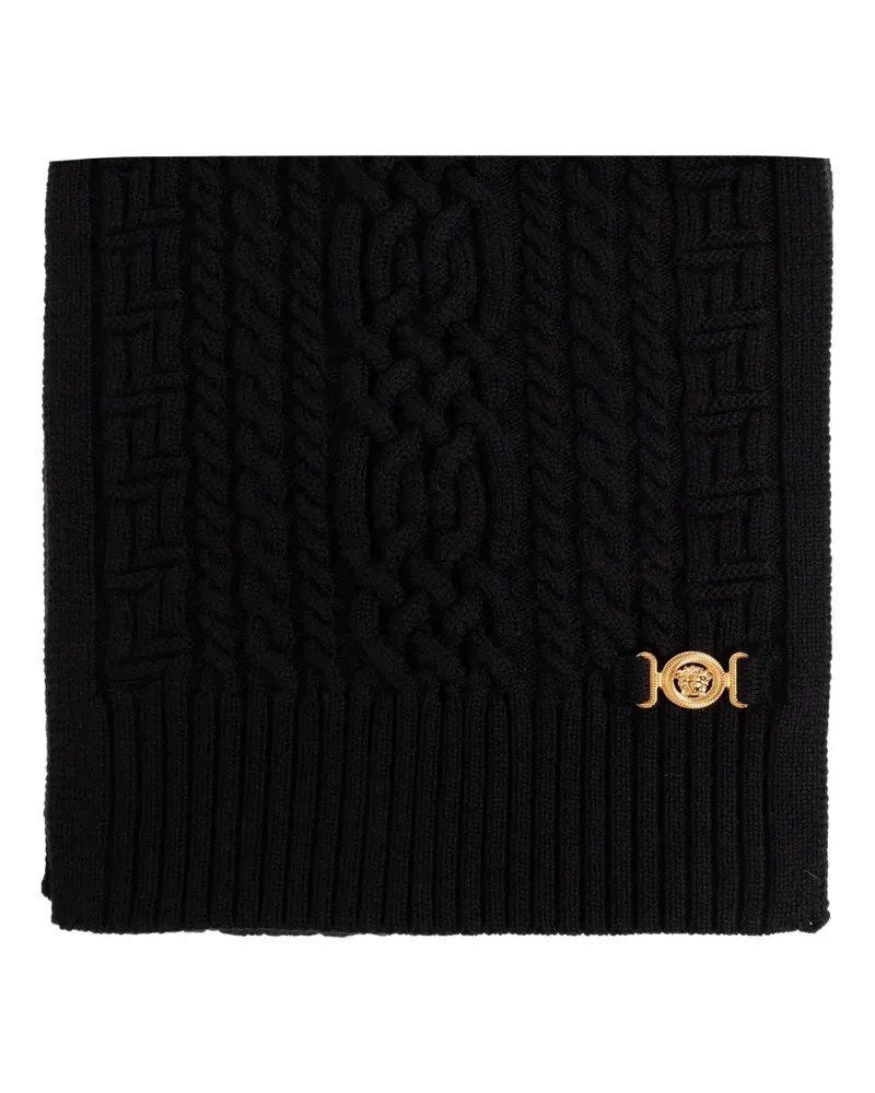Versace cable-knit virgin-wool scarf - Schwarz Schwarz