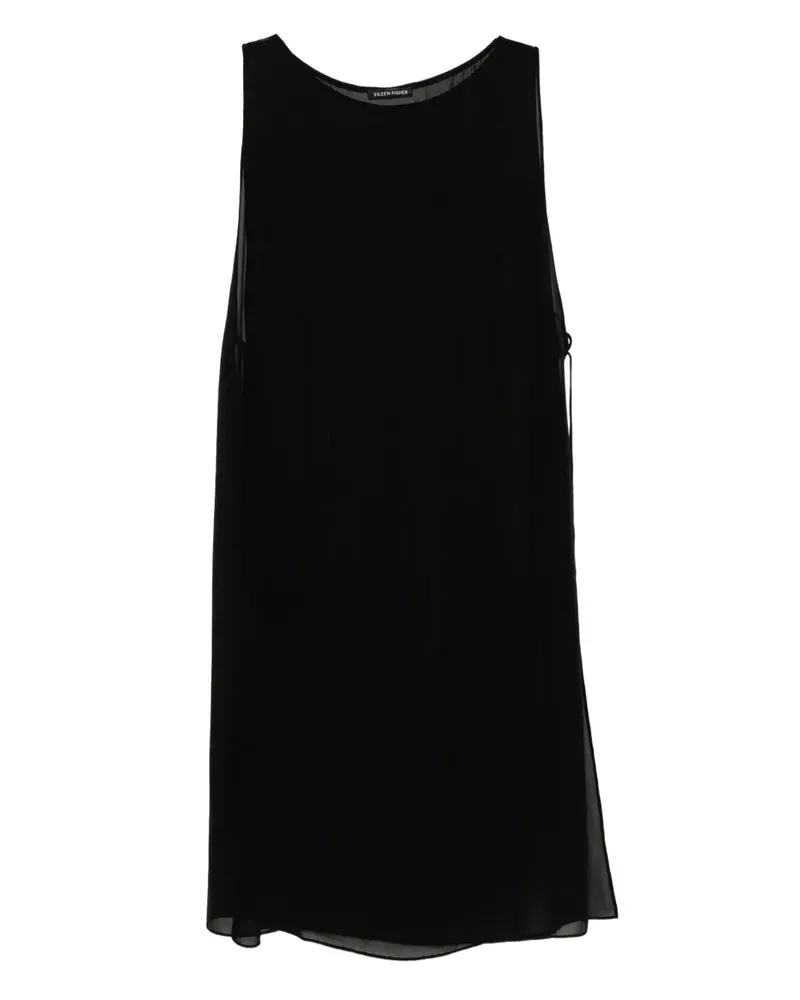 Eileen Fisher Poncho aus Seide - Schwarz Schwarz
