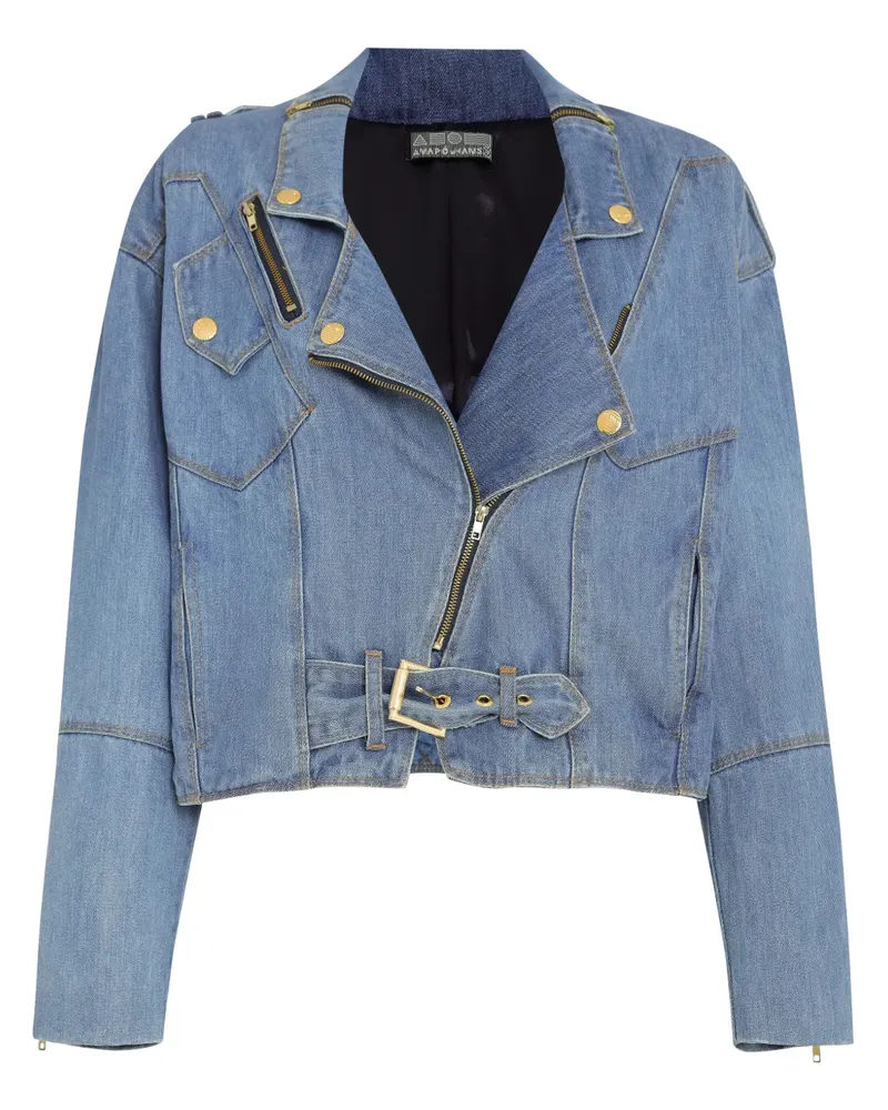 Amapô Bikerjacke im Jeans-Look - Blau Blau