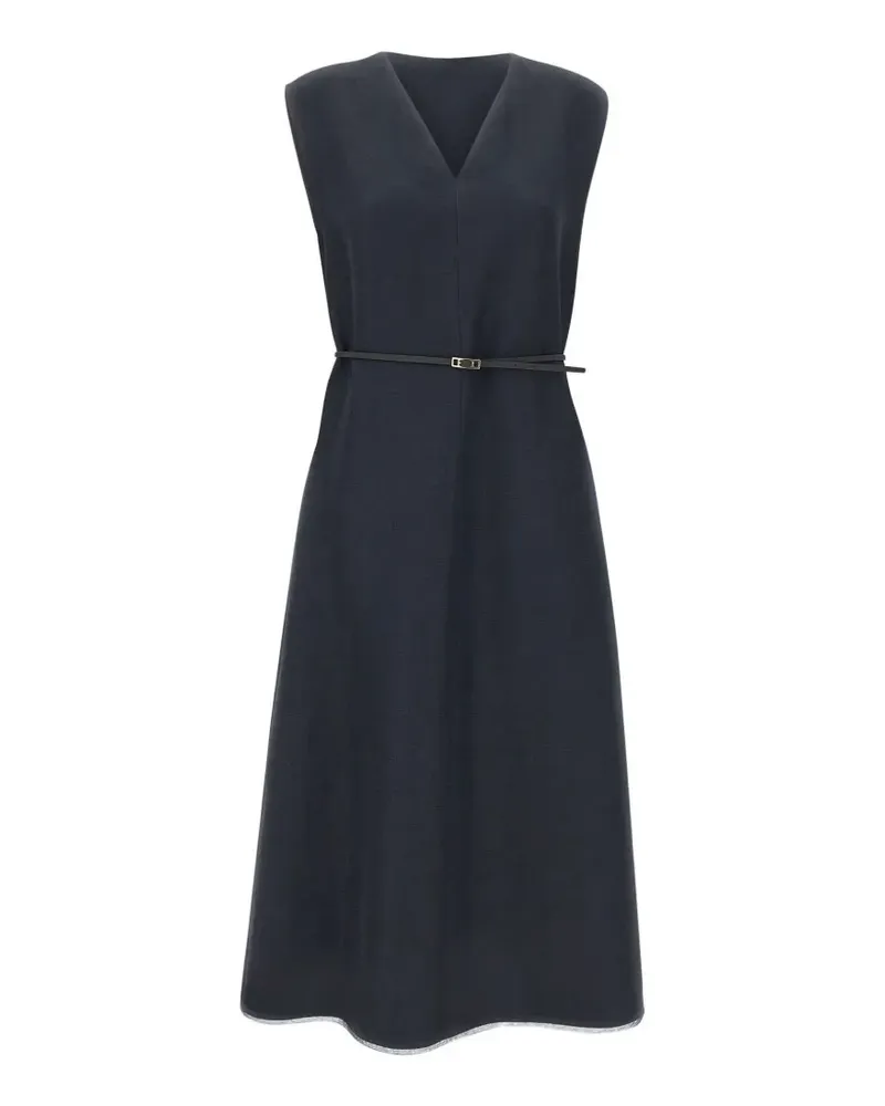 Fabiana Filippi V-neck belt midi dress - Blau Blau