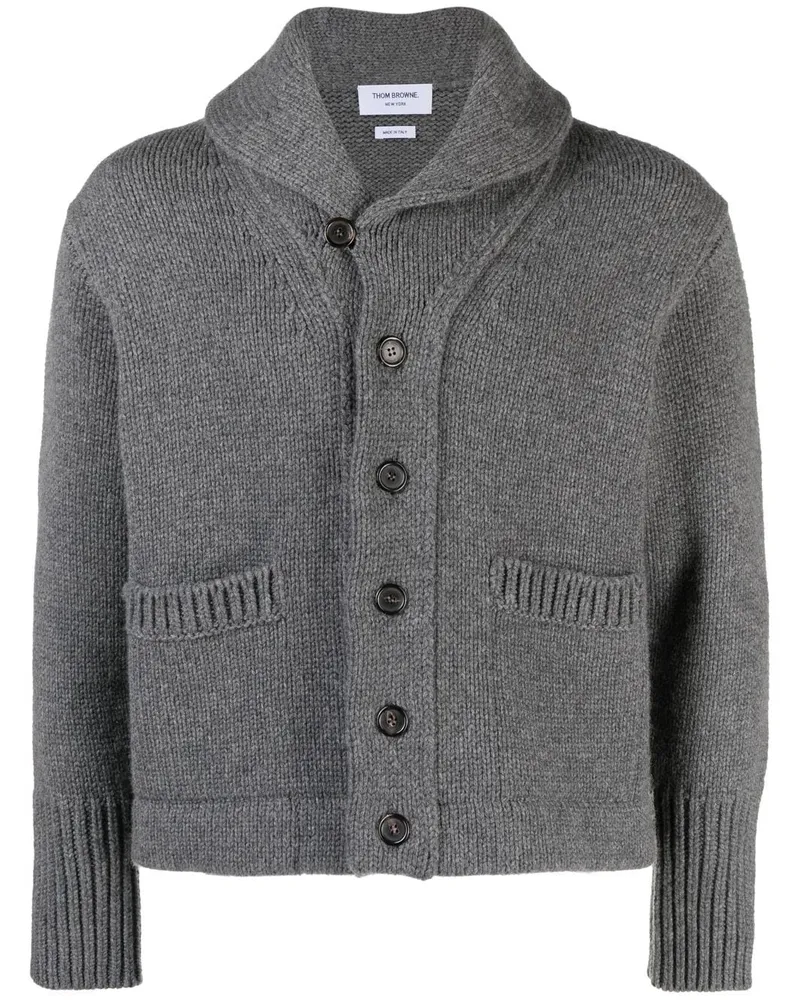 Thom Browne Cardigan mit Schalkragen - Grau Grau