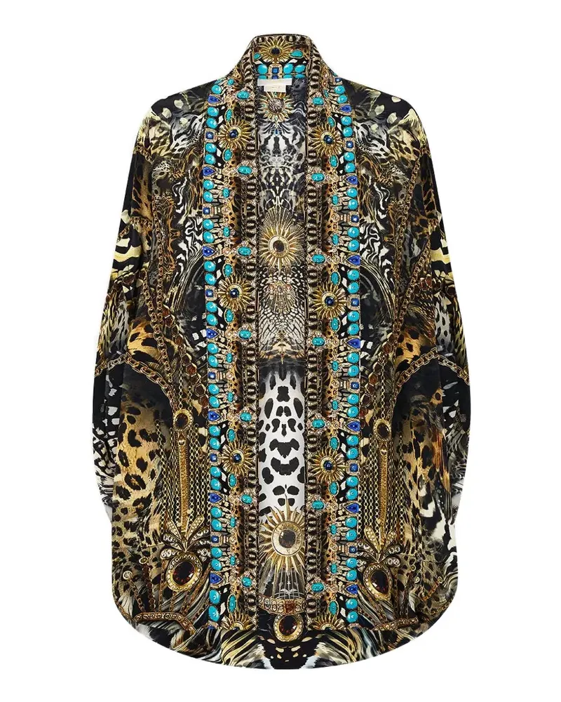 Camilla crystal-embellished cape - Schwarz Schwarz