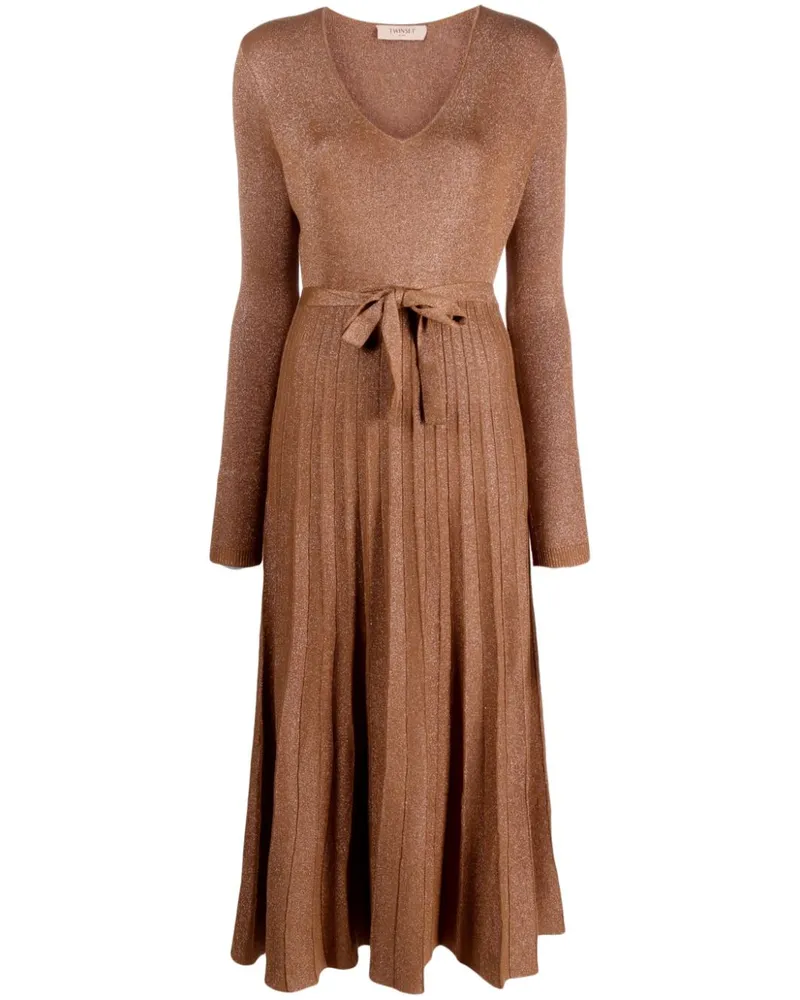 Twin-Set Langärmeliges Midikleid - Braun Braun