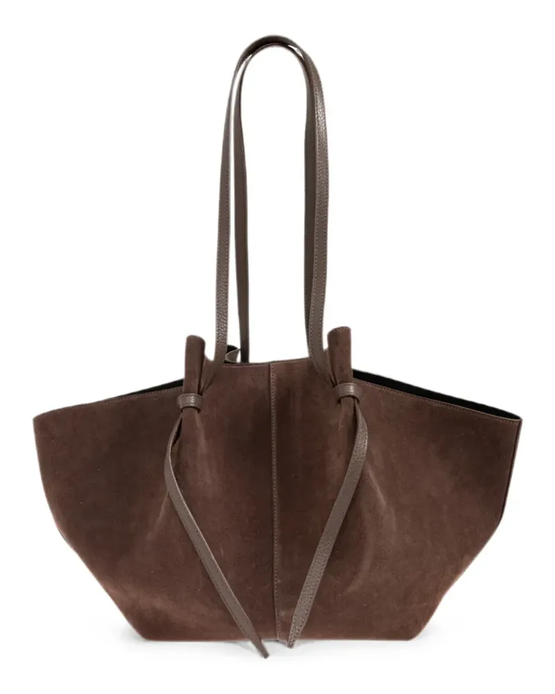 YUZEFI large Mochi suede tote bag - Braun Braun
