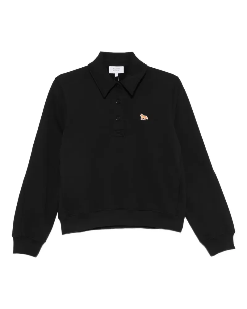 Kitsuné fox-patch polo shirt - Schwarz Schwarz
