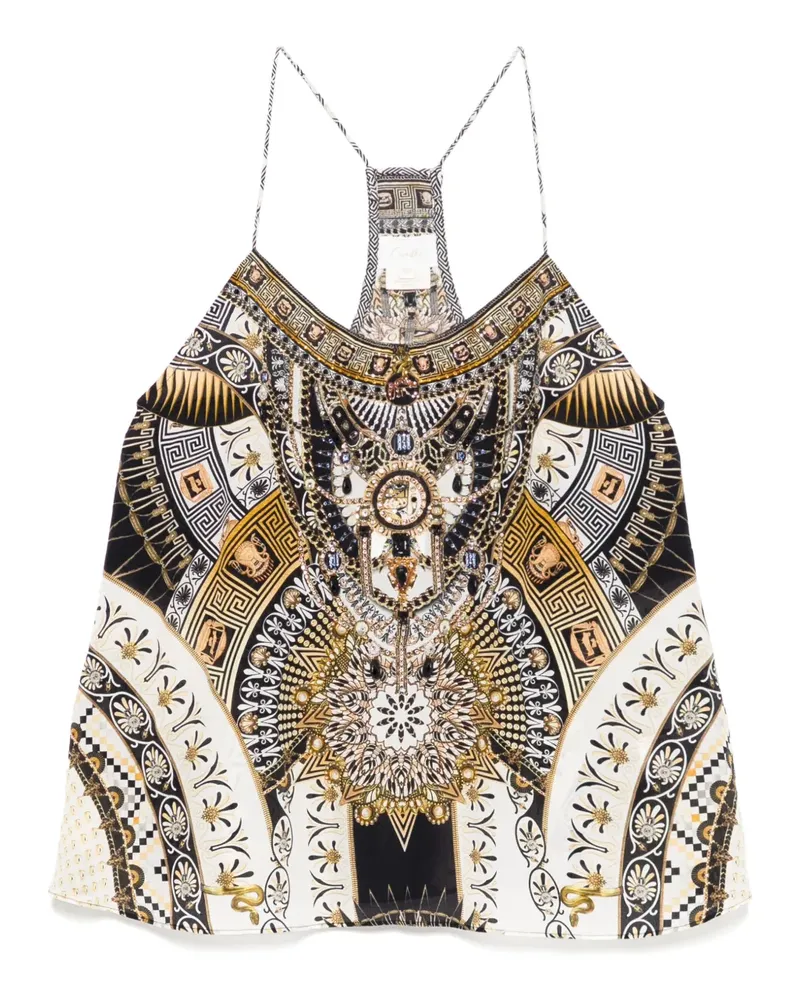 Camilla Temples of Dendara T Back Top mit Schnürung - Schwarz Schwarz