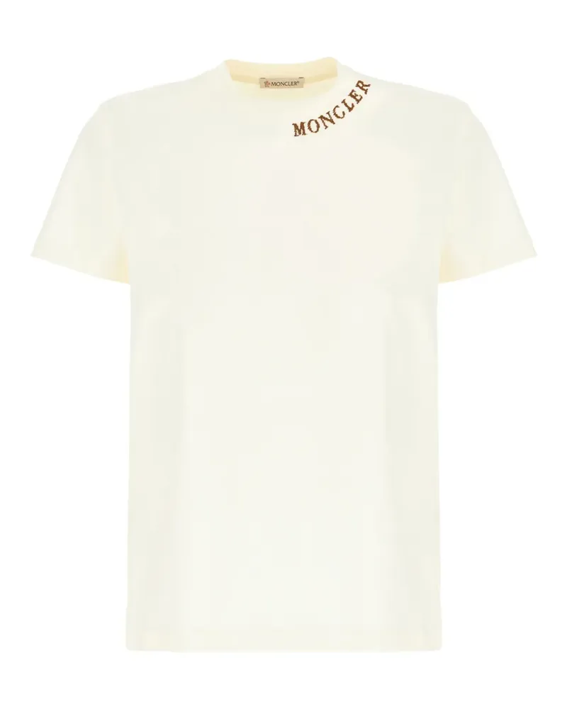 Moncler T-Shirt mit Logo-Stickerei - Nude Nude