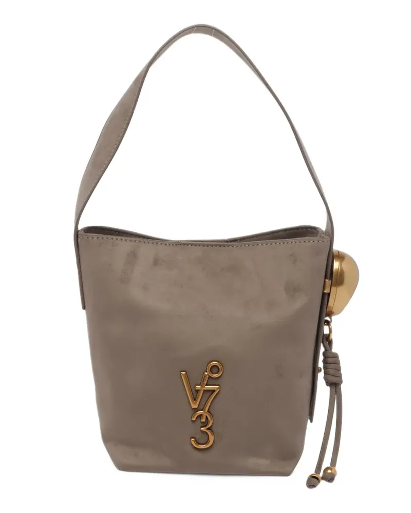 V°73 Azzurrite Beuteltasche mit Logo-Schild - Nude Nude