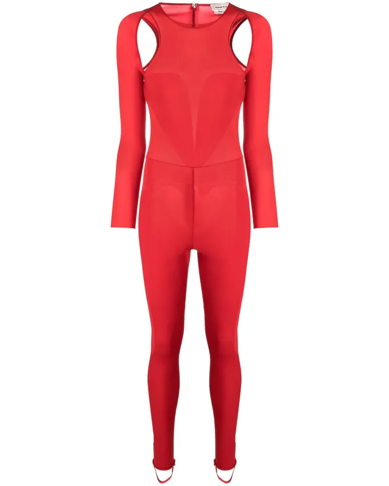 Alexander McQueen Jumpsuit mit Cut-Outs - Rot Rot