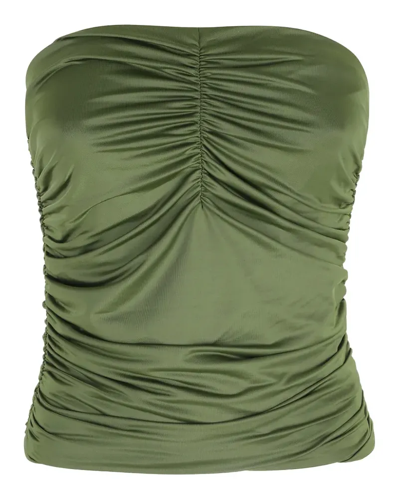 Essentiel ruched strapless top - Grün Grün