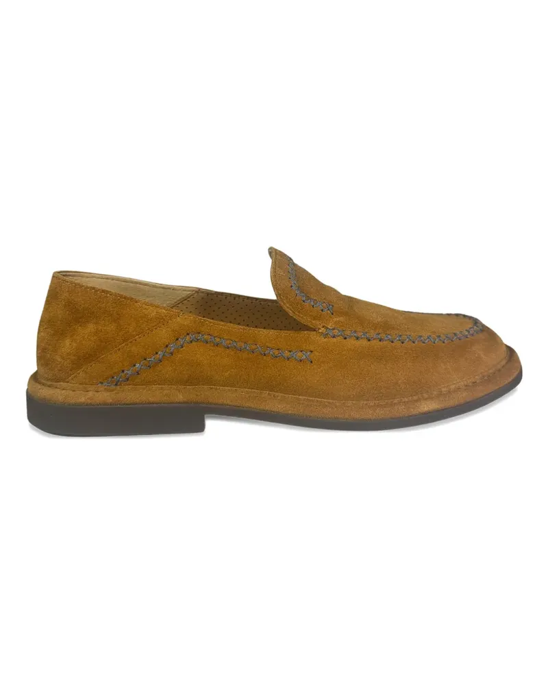 Alexander Hotto whipstitch suede loafers - Braun Braun