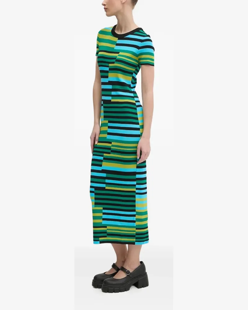 Desigual Gestreiftes Midikleid - Grün Grün