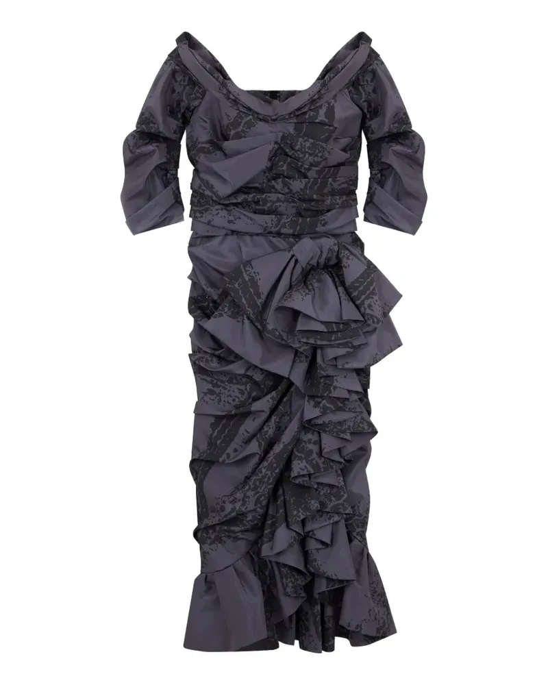 Moschino ruffled ruched dress - Grau Grau