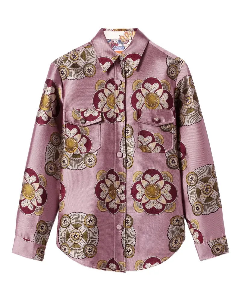 La DoubleJ Hemd mit Blumen-Print - Rosa Rosa