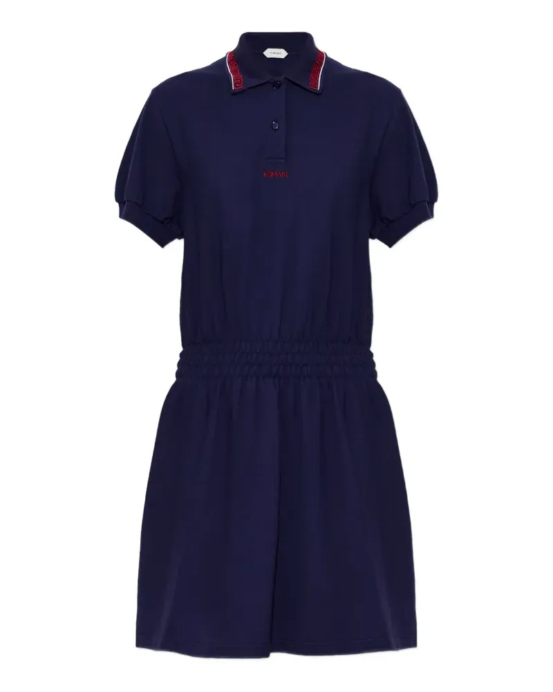 Versace Greca-border polo dress - Blau Blau