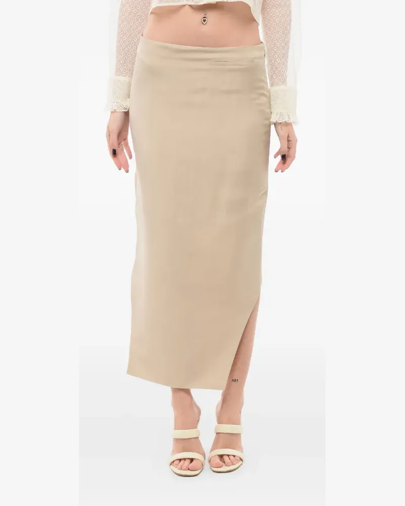 Givenchy Asymmetrischer Seidenrock - Nude Nude