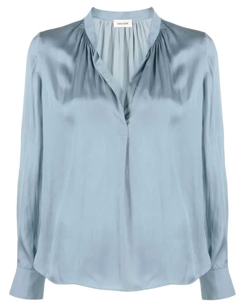 Zadig & Voltaire Bluse mit Stehkragen - Blau Blau