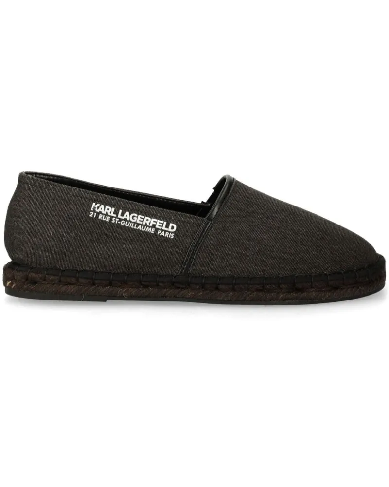 Karl Lagerfeld Espadrilles mit Logo-Stickerei - Schwarz Schwarz