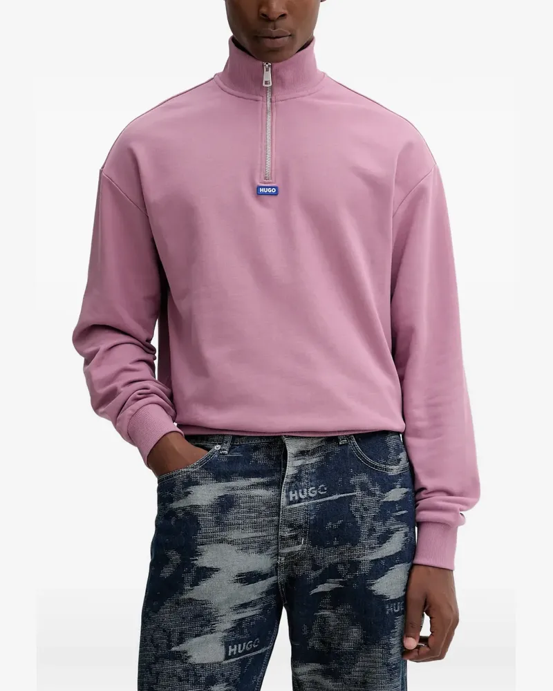 HUGO BOSS zip-up high-neck sweatshirt - Rosa Rosa