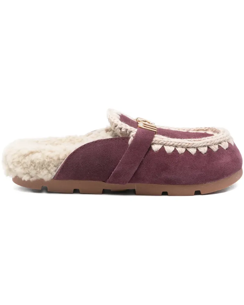 Mou Winter Bio shearling buckle-detail mules - Violett Violett
