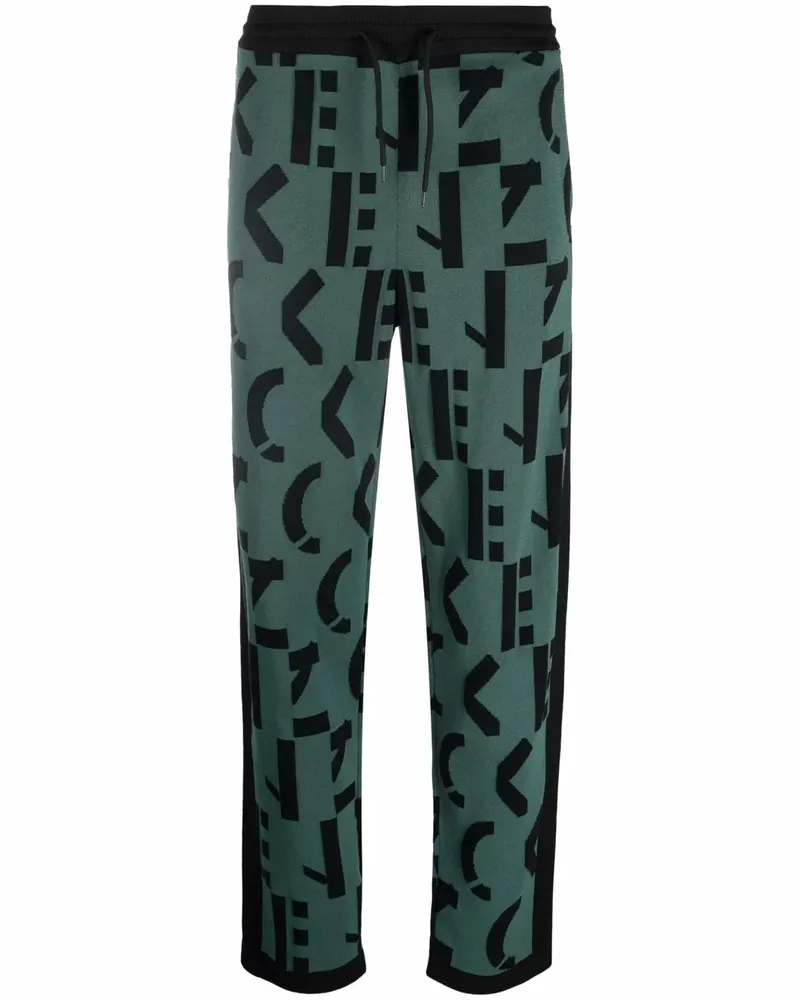 Kenzo Gerade Jogginghose mit Logo - Grün Grün