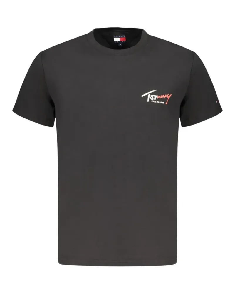 Tommy Hilfiger T-Shirt mit Logo-Stickerei - Schwarz Schwarz