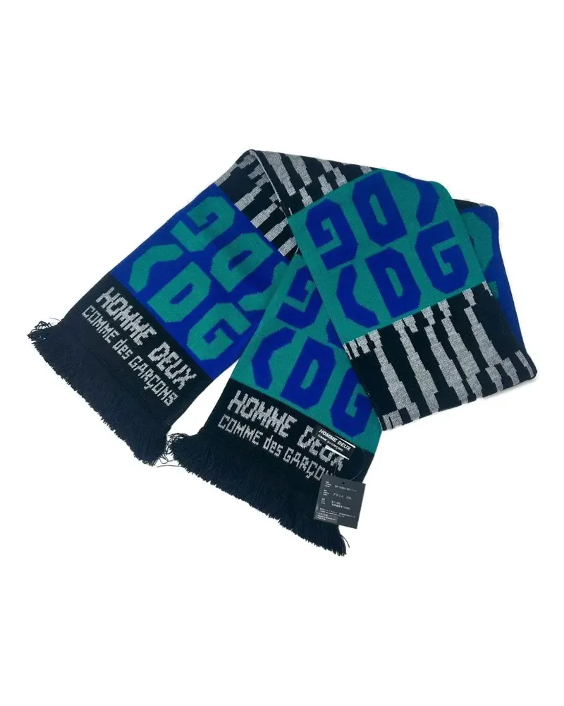 Comme des Garçons logo fringed scarf - Blau Blau