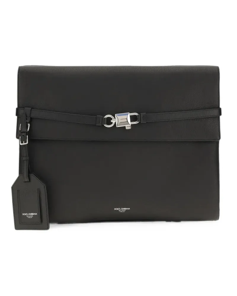 Dolce & Gabbana Clutch mit Schloss-Detail - Schwarz Schwarz