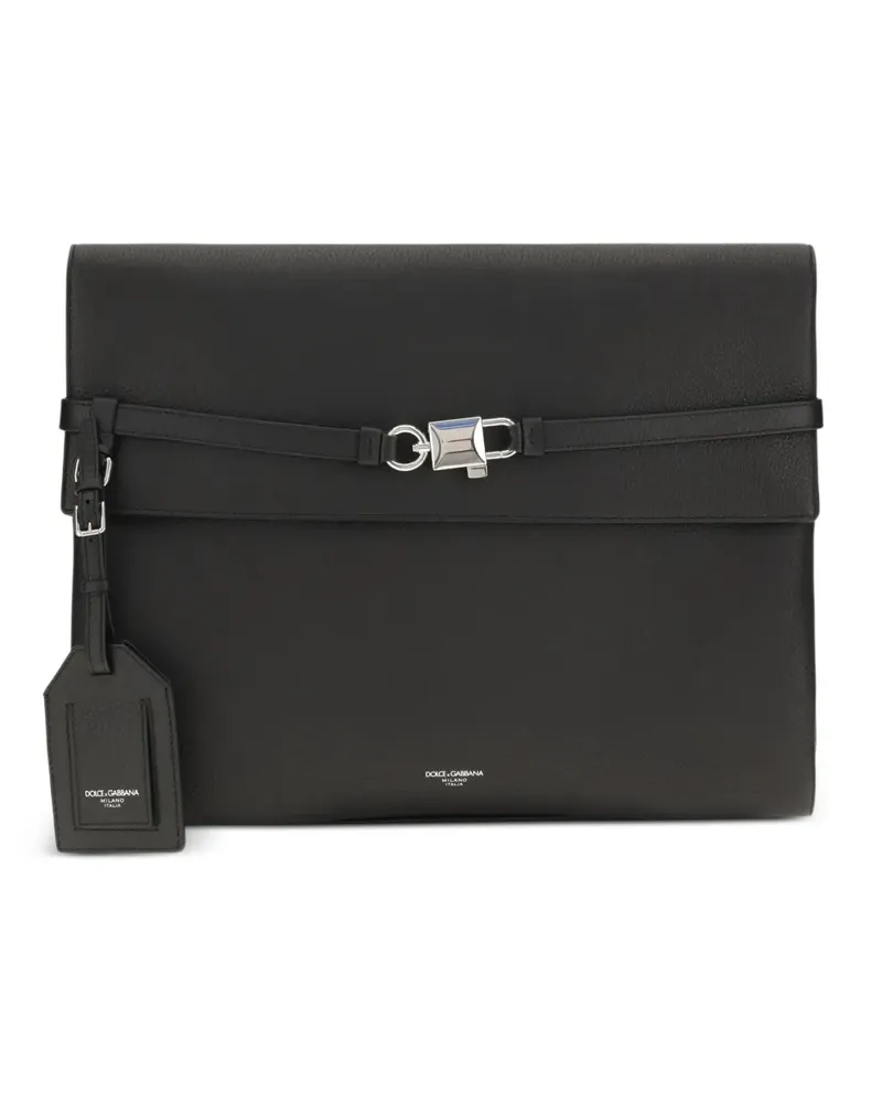 Dolce & Gabbana Clutch mit Schloss-Detail - Schwarz Schwarz