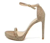 Nudist Stiletto-Sandalen im Metallic-Look - Gold