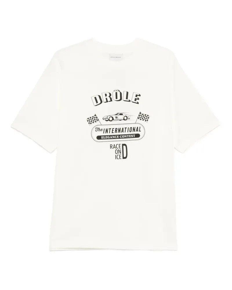 Drôle de Monsieur T-Shirt mit grafischem Print - Weiß Weiß
