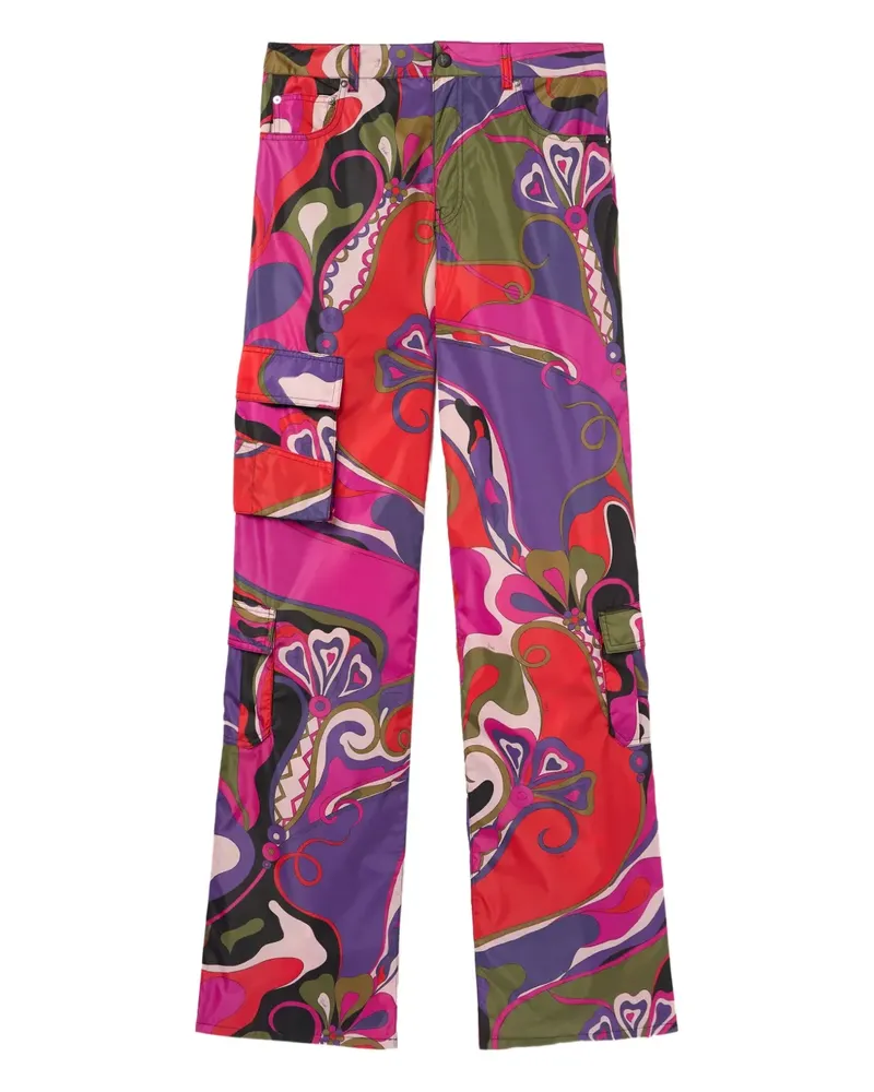 Emilio Pucci orchidée print cargo trousers - Violett Violett