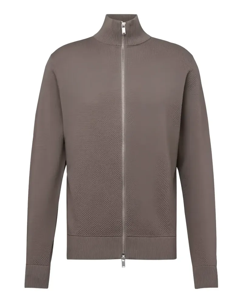 Drykorn zip-up textured-knit sweater - Braun Braun