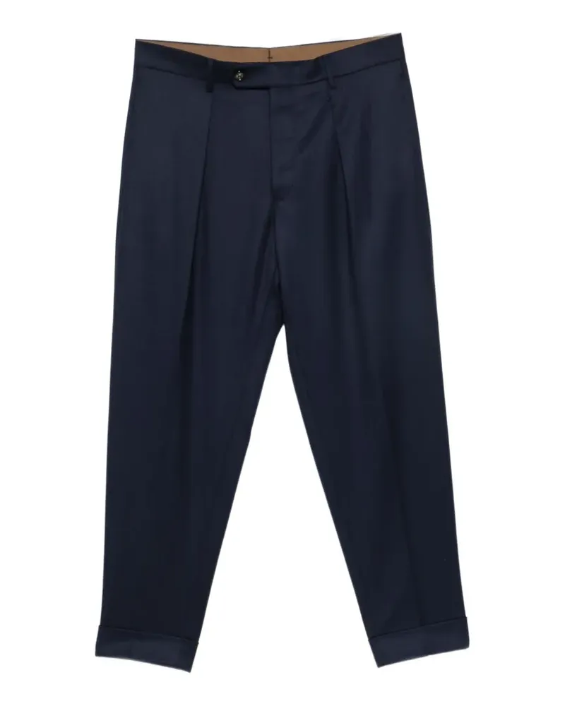 Berwich Chiaia pleated cuffed trousers - Blau Blau