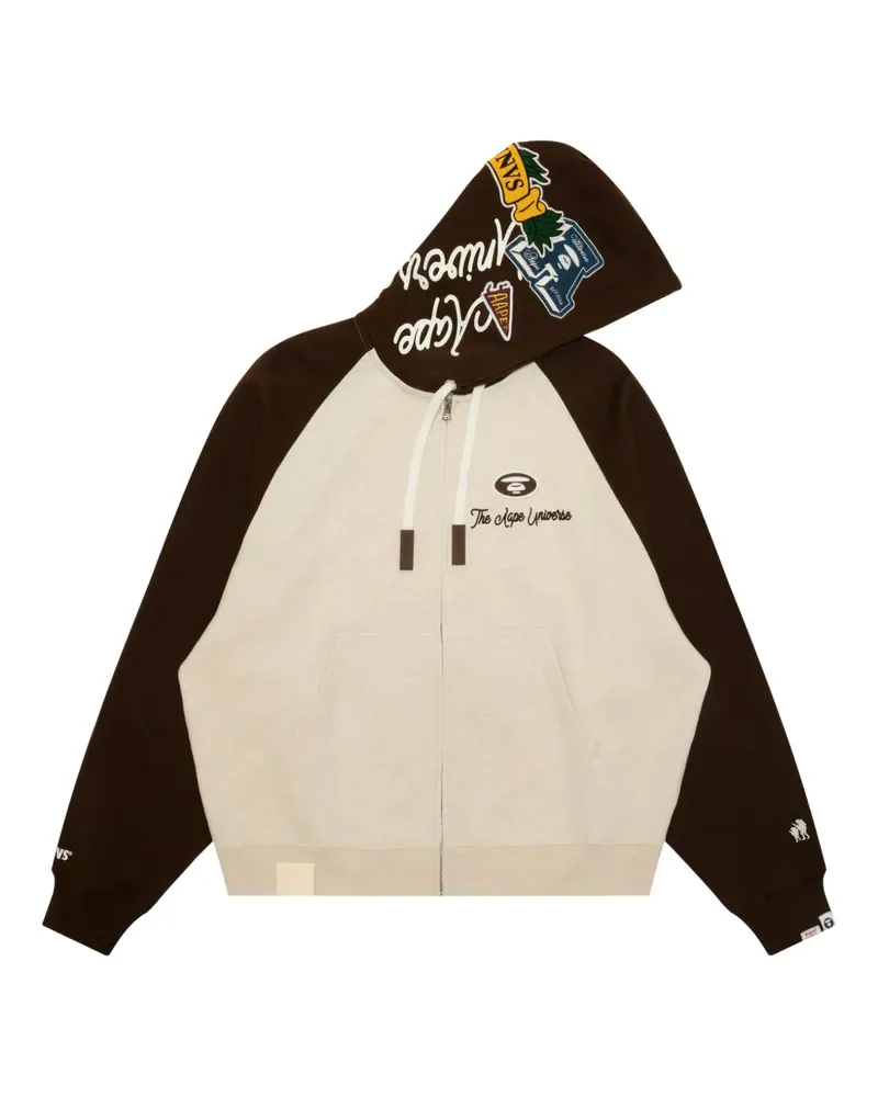 BAPE Hoodie im College-Look - Nude Nude