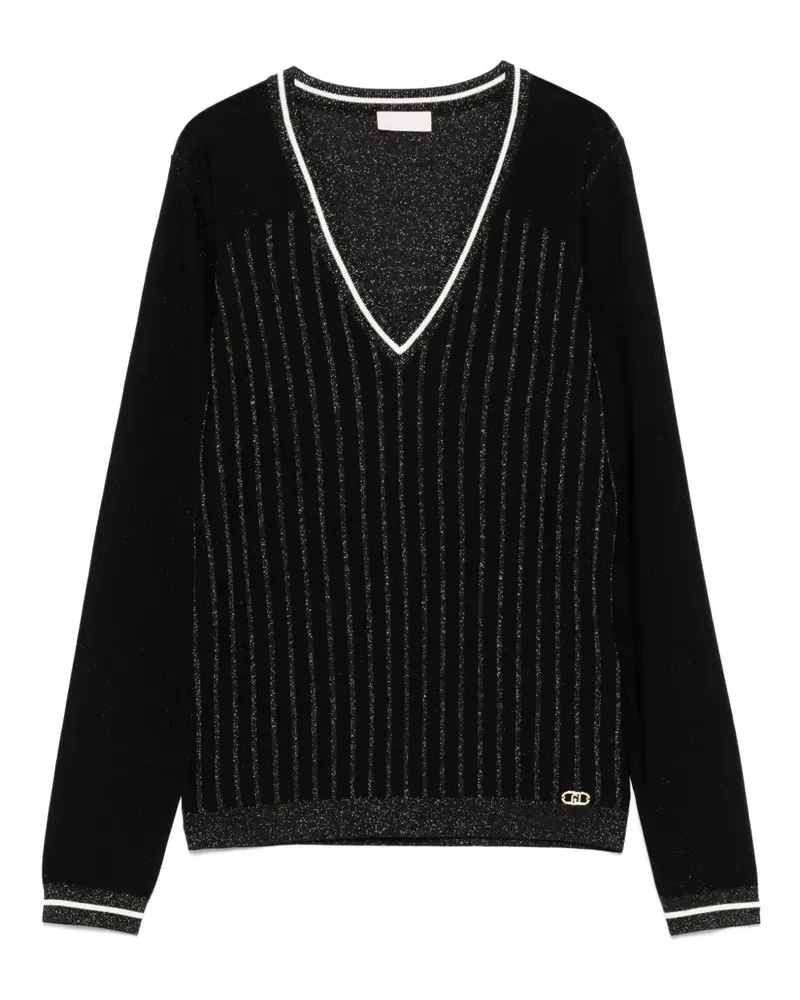 Liu Jo Top mit Lurex-Detail - Schwarz Schwarz