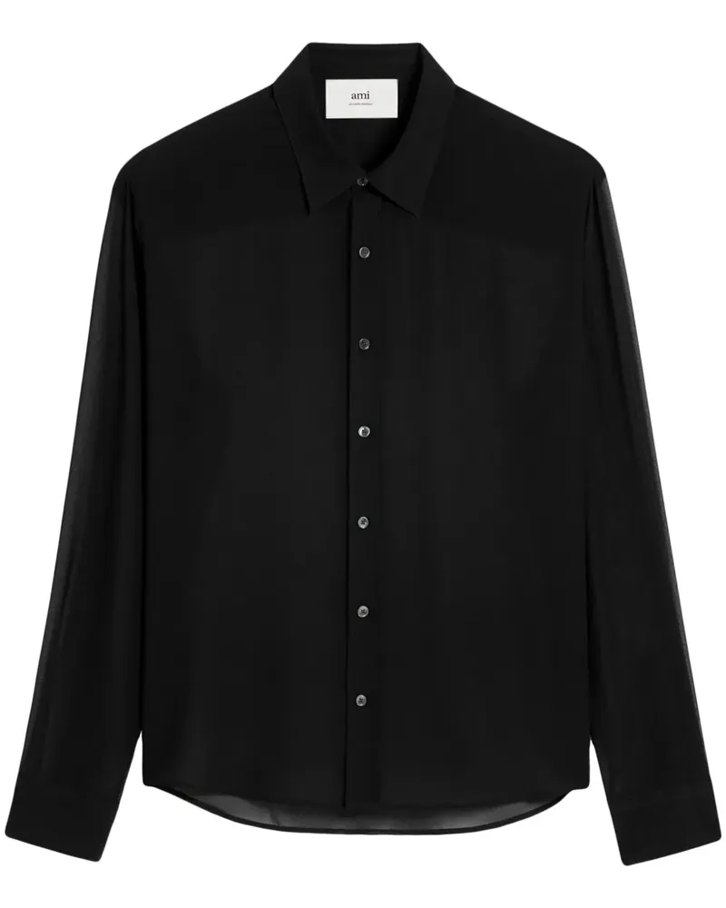 AMI Paris Hemd aus Krepp - Schwarz Schwarz