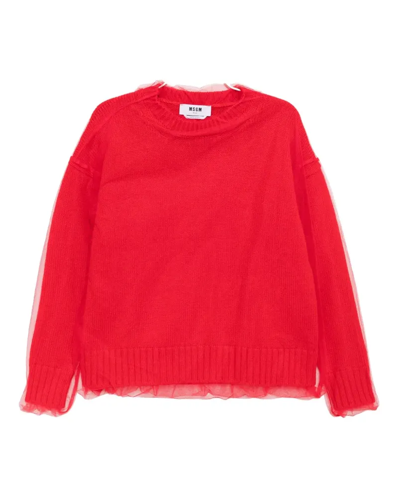 MSGM tulle-overlay jumper - Rot Rot