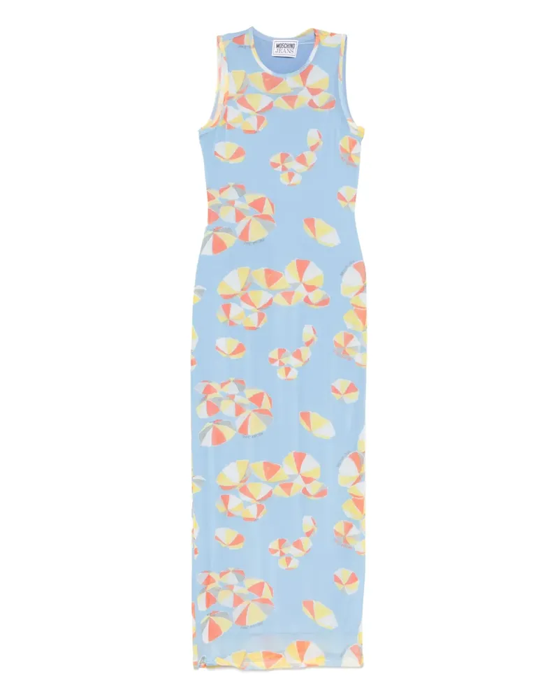 Moschino Maxikleid mit Regenschirm-Print - Blau Blau