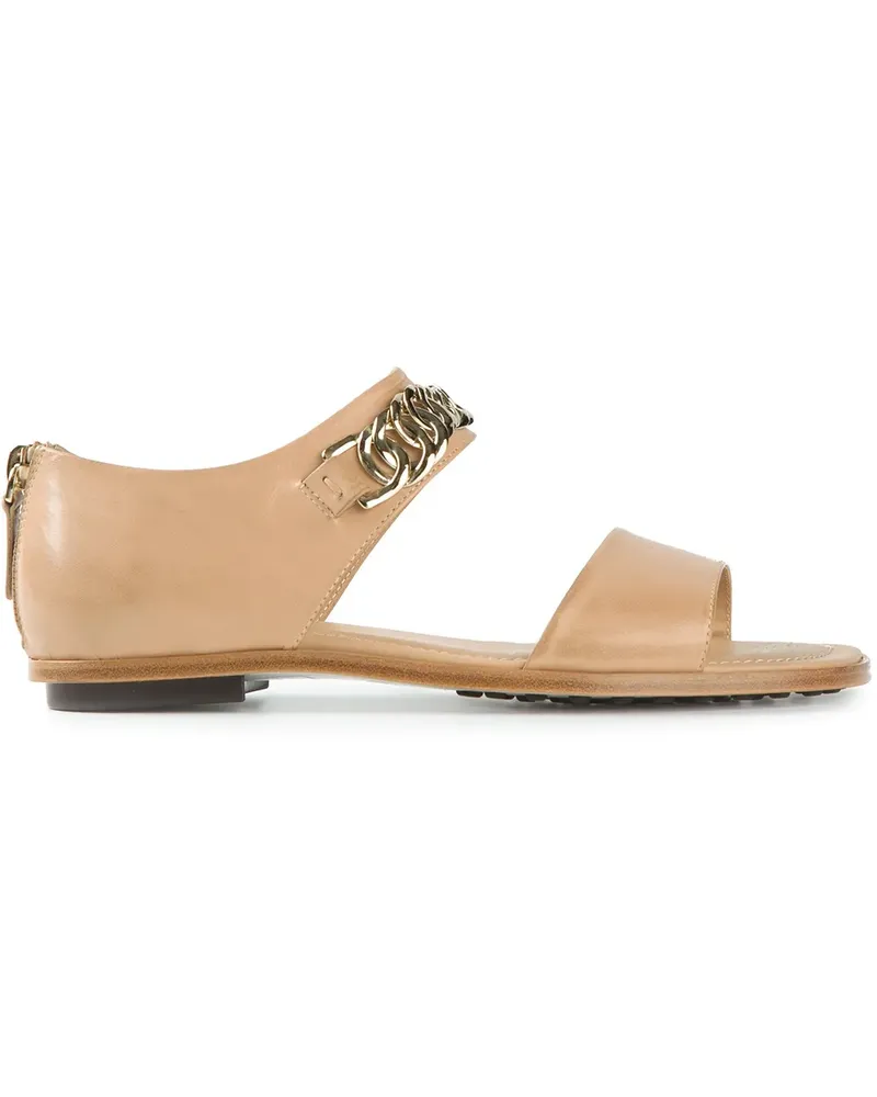 TOD'S chain trim sandals - Nude Nude