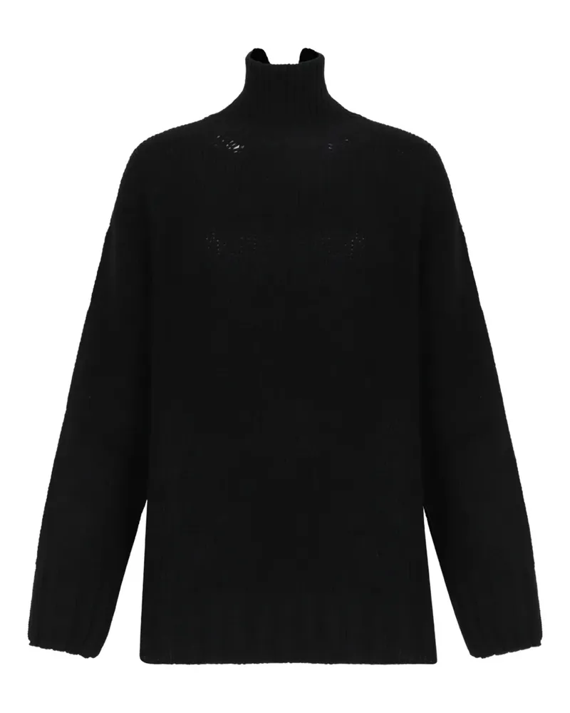 DOUUOD Rame Pullover mit Stehkragen - Schwarz Schwarz